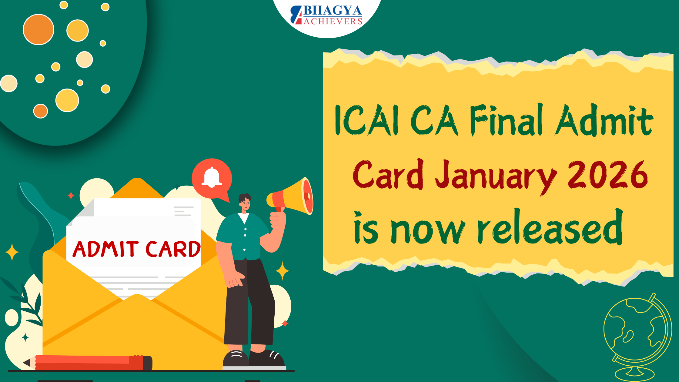 ICAI CA Final Admit Card January 2026 - Bhagya Achievers