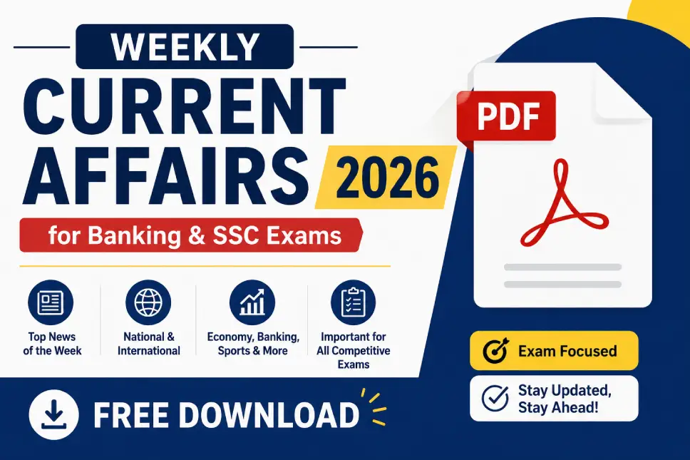 Weekly Current Affairs PDF 2026, Free Download For Banking & SSC Exams