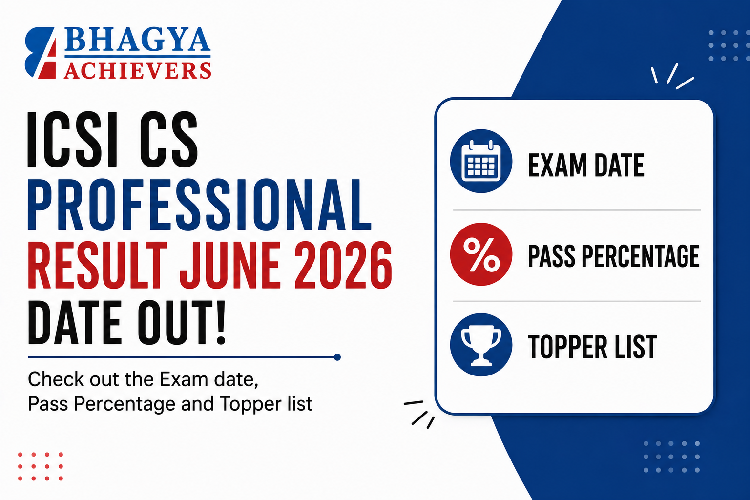 ICSI CS Professional Result June 2026 Date Out: Check out the Exam date, Pass Percentage and Topper list