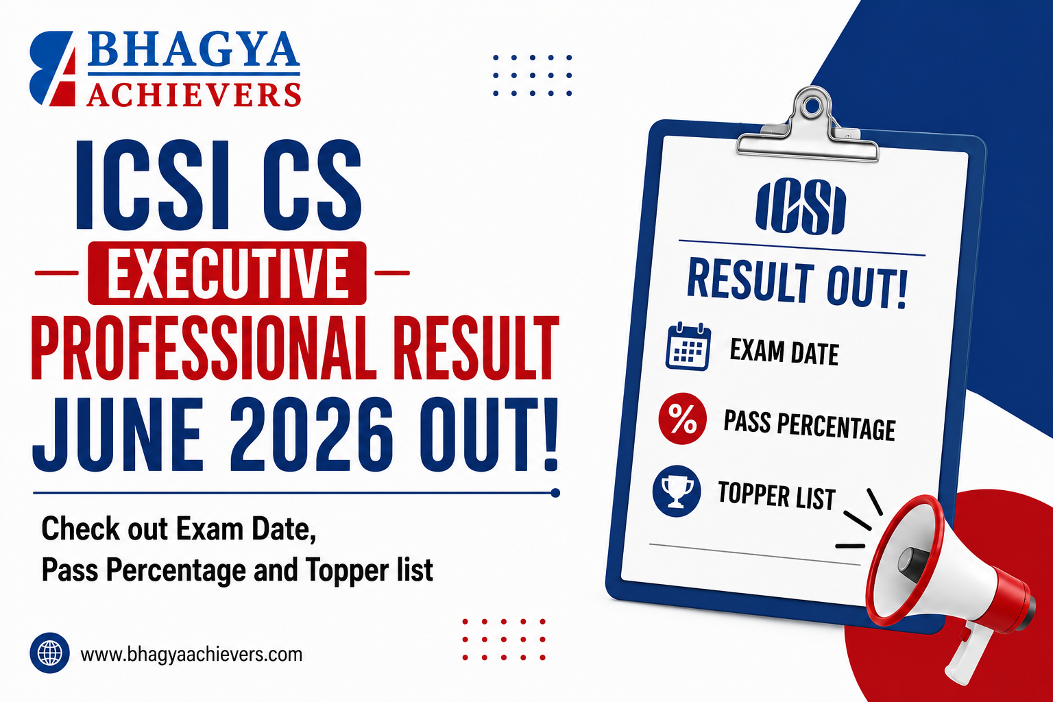 ICSI CS Executive and CS Professional June 2026 result is now announced