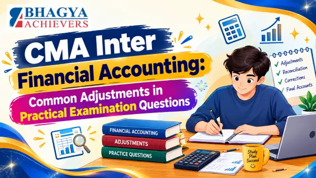 CMA Inter Financial Accounting: Common Adjustments in Practical Examination Questions - Bhagya Achievers