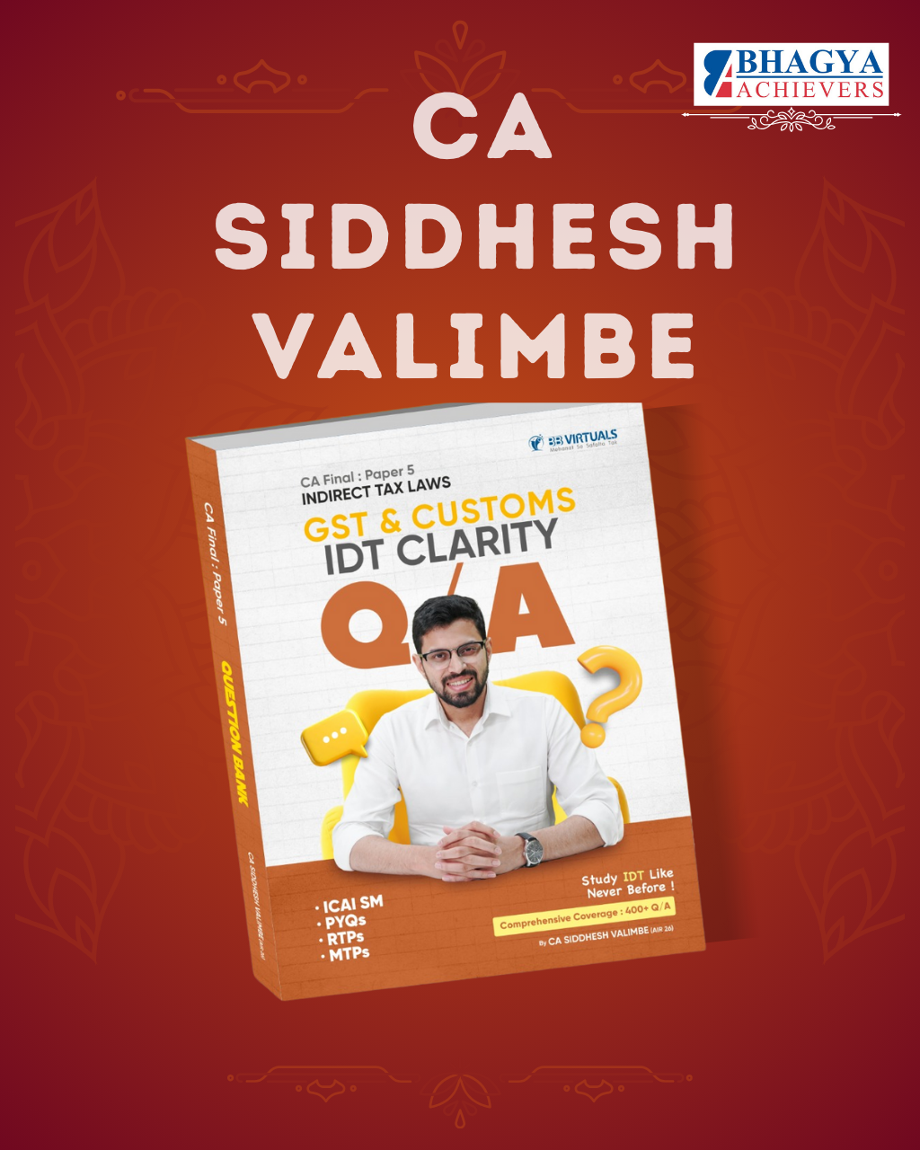 CA Final IDT Clarity Q/A (Question Bank) Books for Sep 25 & Jan/May'26 by CA Siddhesh Valimbe