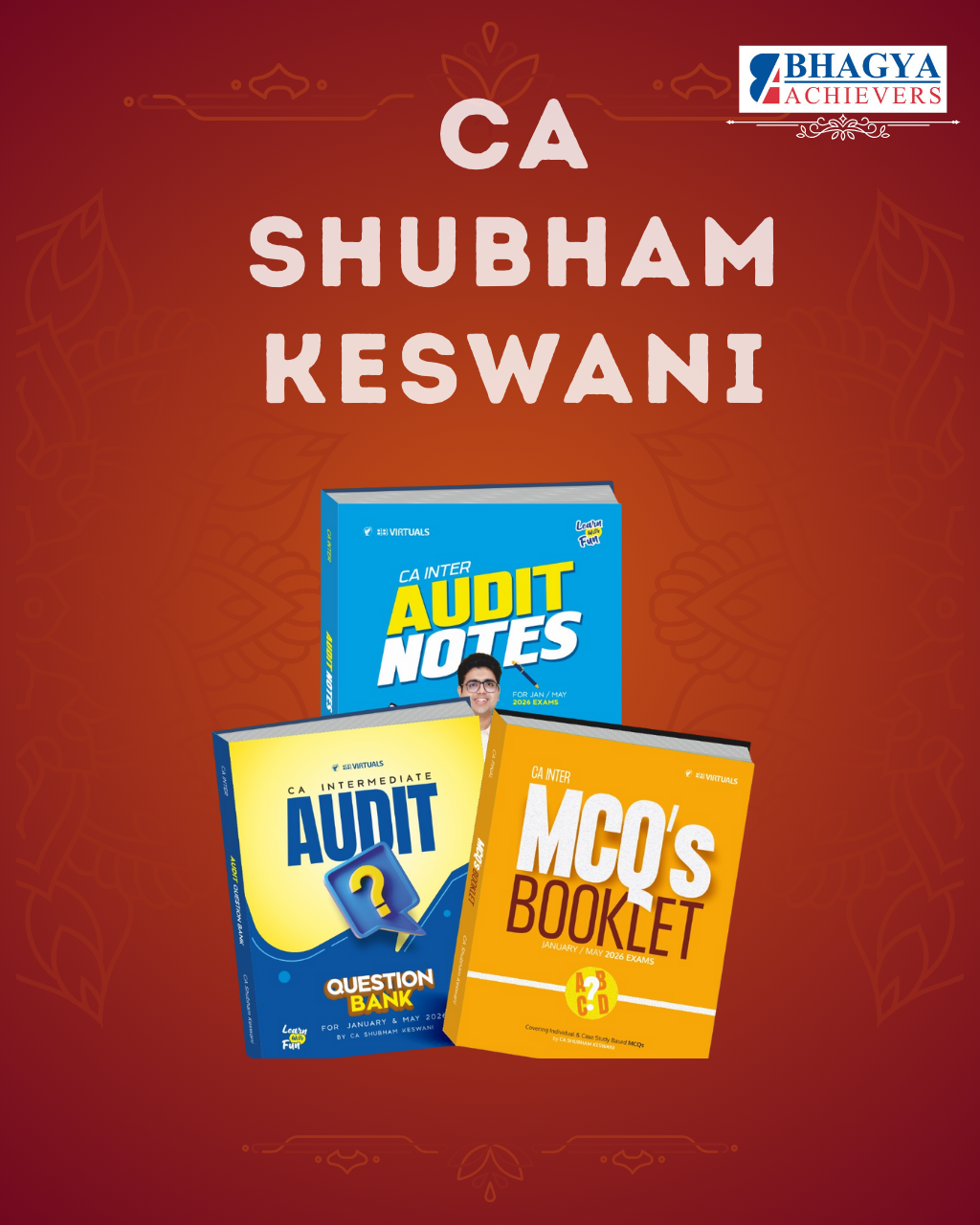 CA Inter Combo Audit Notes, Question Bank & MCQ Book By CA Shubham Keswani Applicable for Jan/May 2026