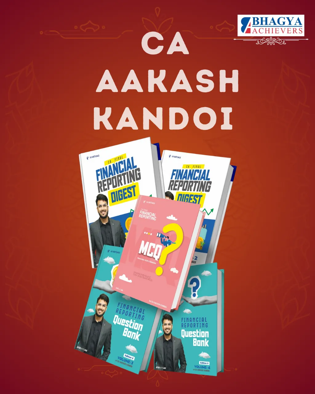 CA Final Financial Reporting Digest Concept Book & Question Bank with MCQs (Set of 4 Volumes) New Scheme By CA Aakash Kandoi Applicable for May & Sep 2026