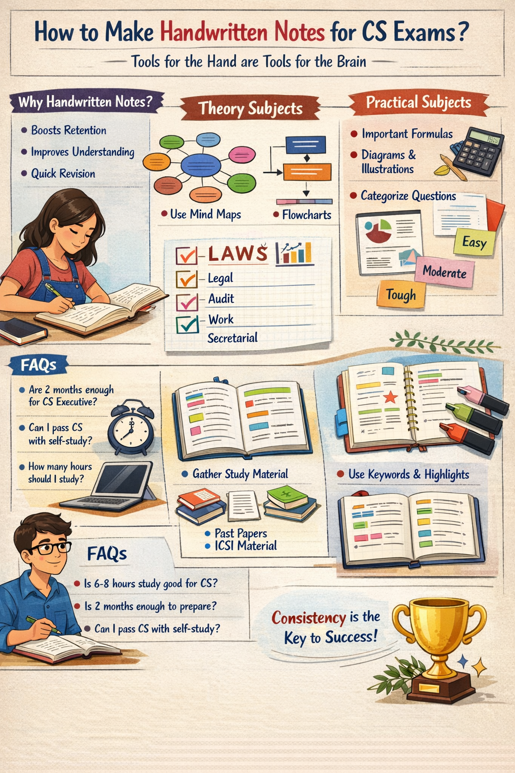 How to make handwritten notes for the CS Exam?