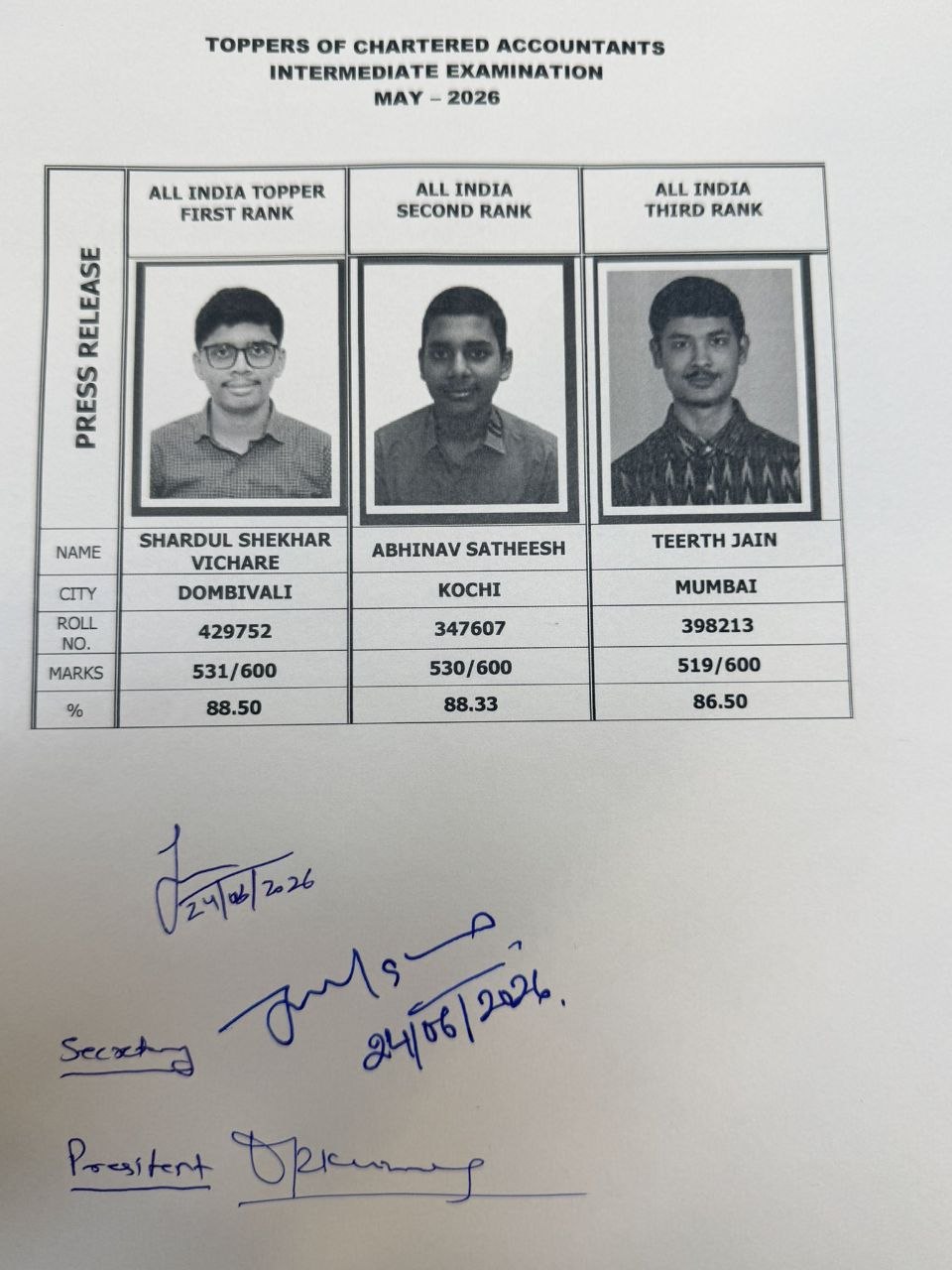 🌟 Celebrating Excellence in CA Inter May 2026! 🌟

Congratulations to all the students who have successfully cleared the CA Inter examination and to those who have secured outstanding ranks. Your dedication and commitment are truly inspiring.

Wishing you continued success in the next phase of your professional journey! 🚀

