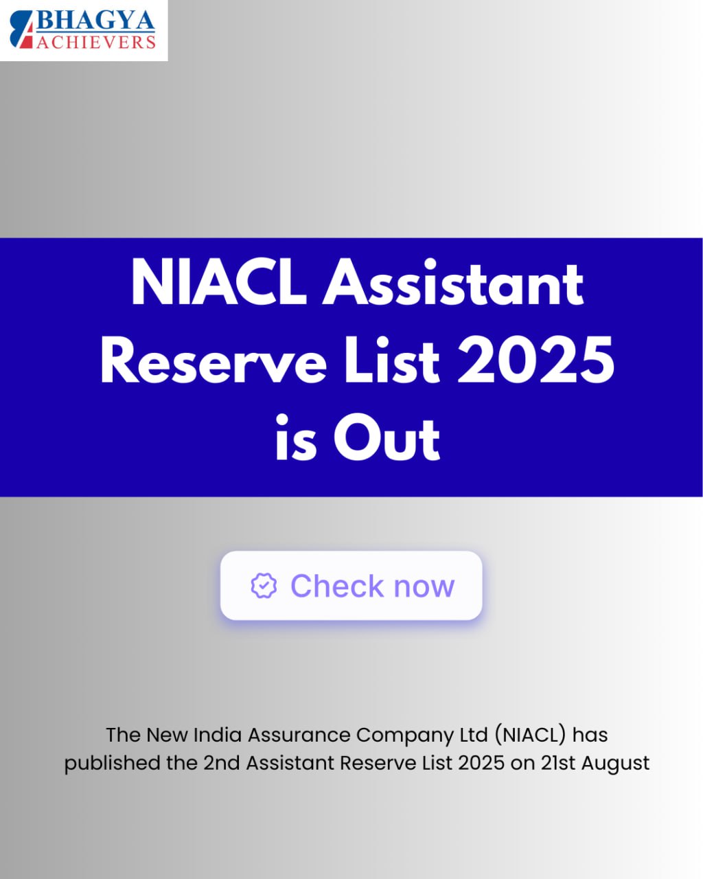 NIACL Assistant Reserve List 2025 is out 
