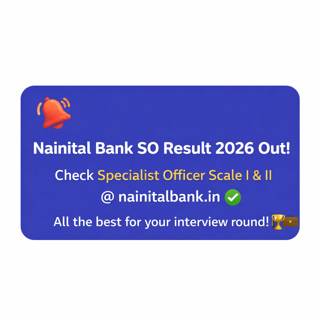 Nainital Bank SO Result Out 2026 !! Check now :- https://www.nainitalbank.bank.in/english/a9sjgjhsjgsHRMresult_2026.aspx