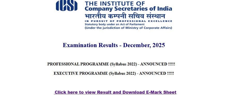 CS Executive Programme Result Out !!  https://icsi.results.shiksha/exam-results/