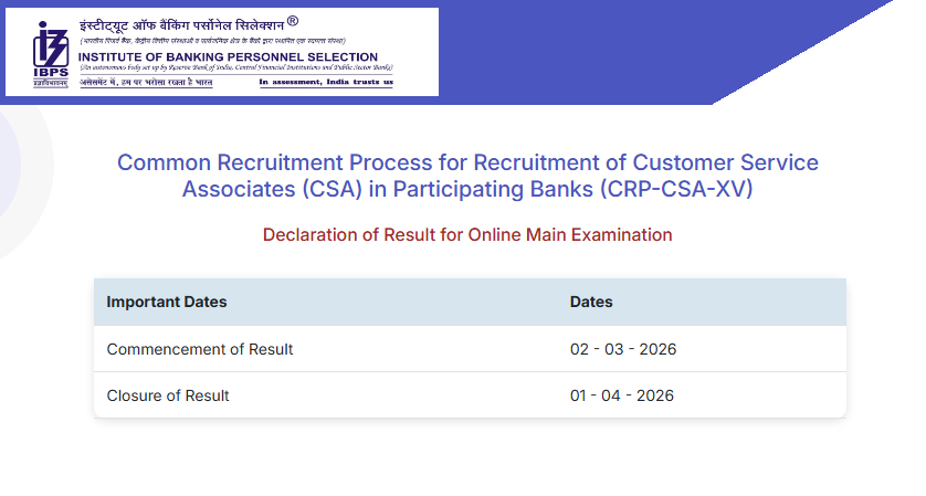 IBPS Clerk Mains Result Out 2025-26  Check now - https://ibpsreg.ibps.in/crpcsaxvjl25/resdeca_feb26/login.php?appid=08bdbc2cbd314da2112fe6404aa6e47e