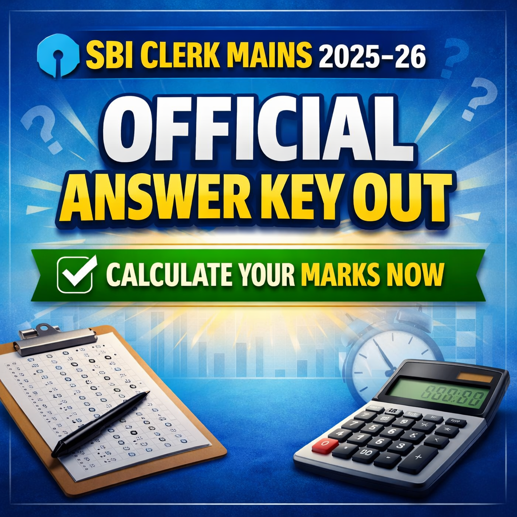 SBI Clerk Mains Official Answer Key 2025-2026 Out !!  Now Candidates can calculate their marks and analyse scores  Download key now :- https://sbi.bank.in/web/careers/clk-mains-2025-rs