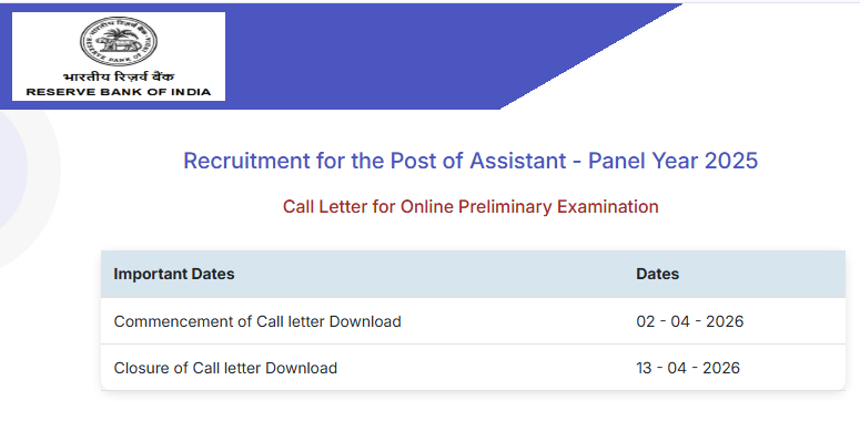 RBI Assistant Admit Card out 2026 !! check shift timing   download now :- https://ibpsreg.ibps.in/rbiafeb26/oecla_mar26/login.php?appid=36146250b92d190649ccc9a0c3d9c2d6