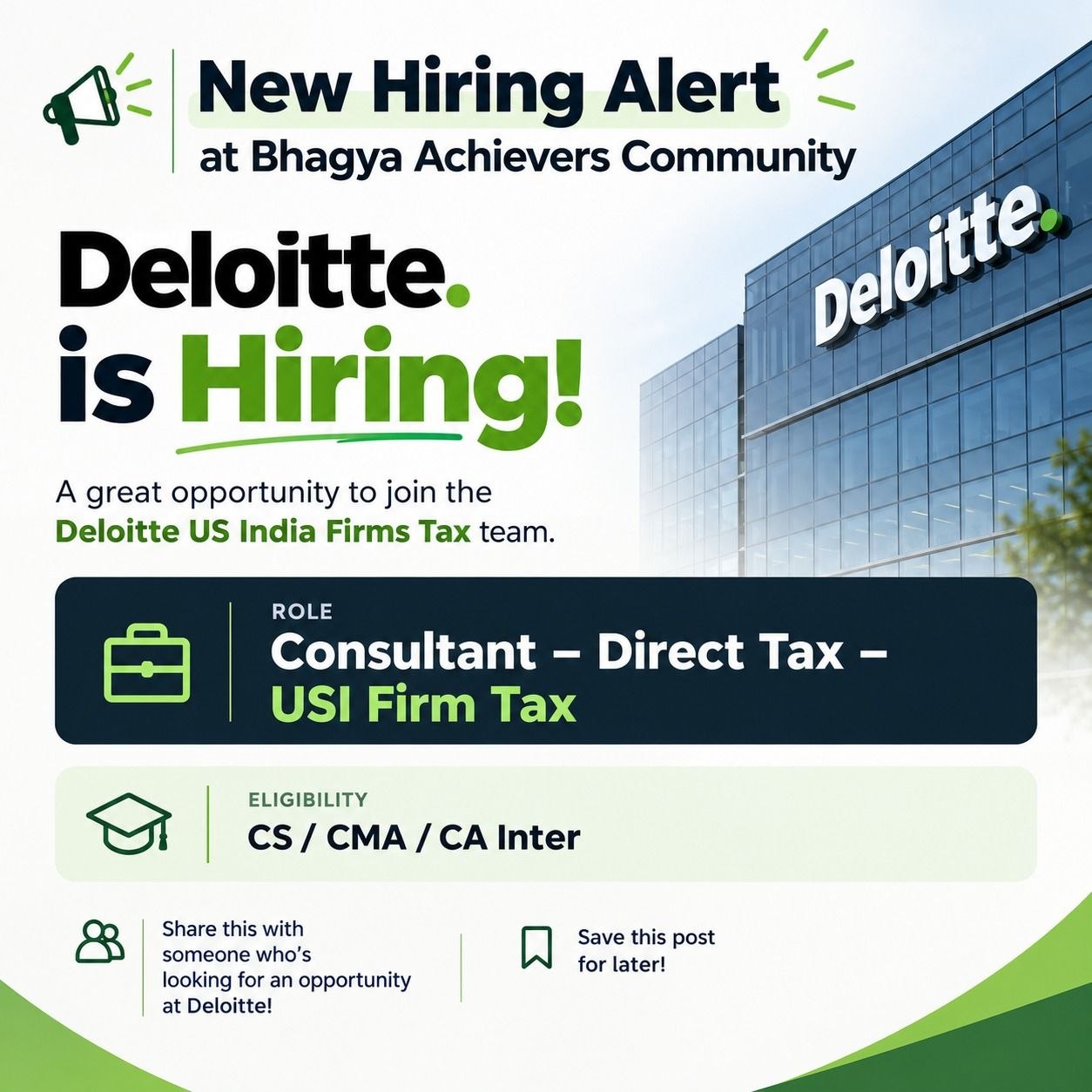 🚨 Deloitte Is Hiring!                                                                                                                    https://usijobs.deloitte.com/en_US/careersUSI/JobDetail/USI-EH27-Firm-Tax-L35-Consultant-Direct-Tax/357283?source=Indeed