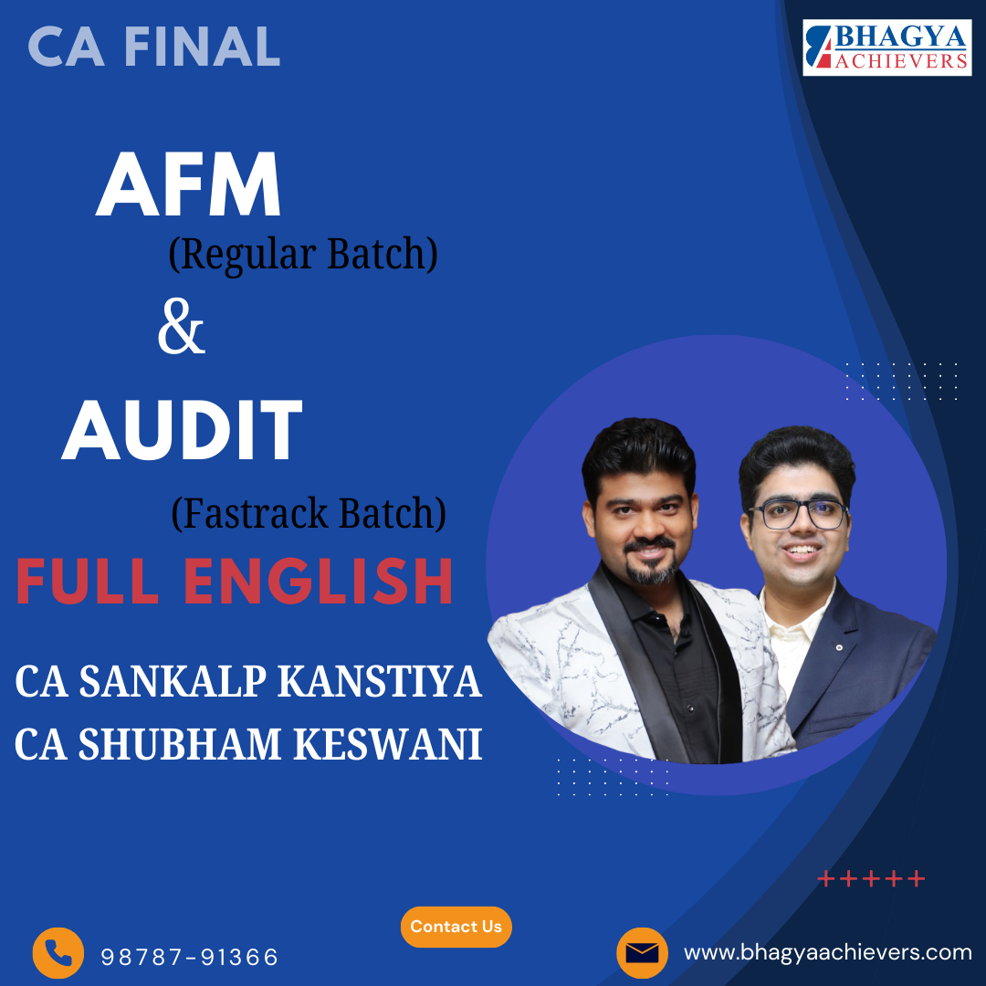 CA Final Audit Fastrack Batch & AFM Regular Batch Combo For Jan 26, May 26, Sep 26 & onwards - Full English