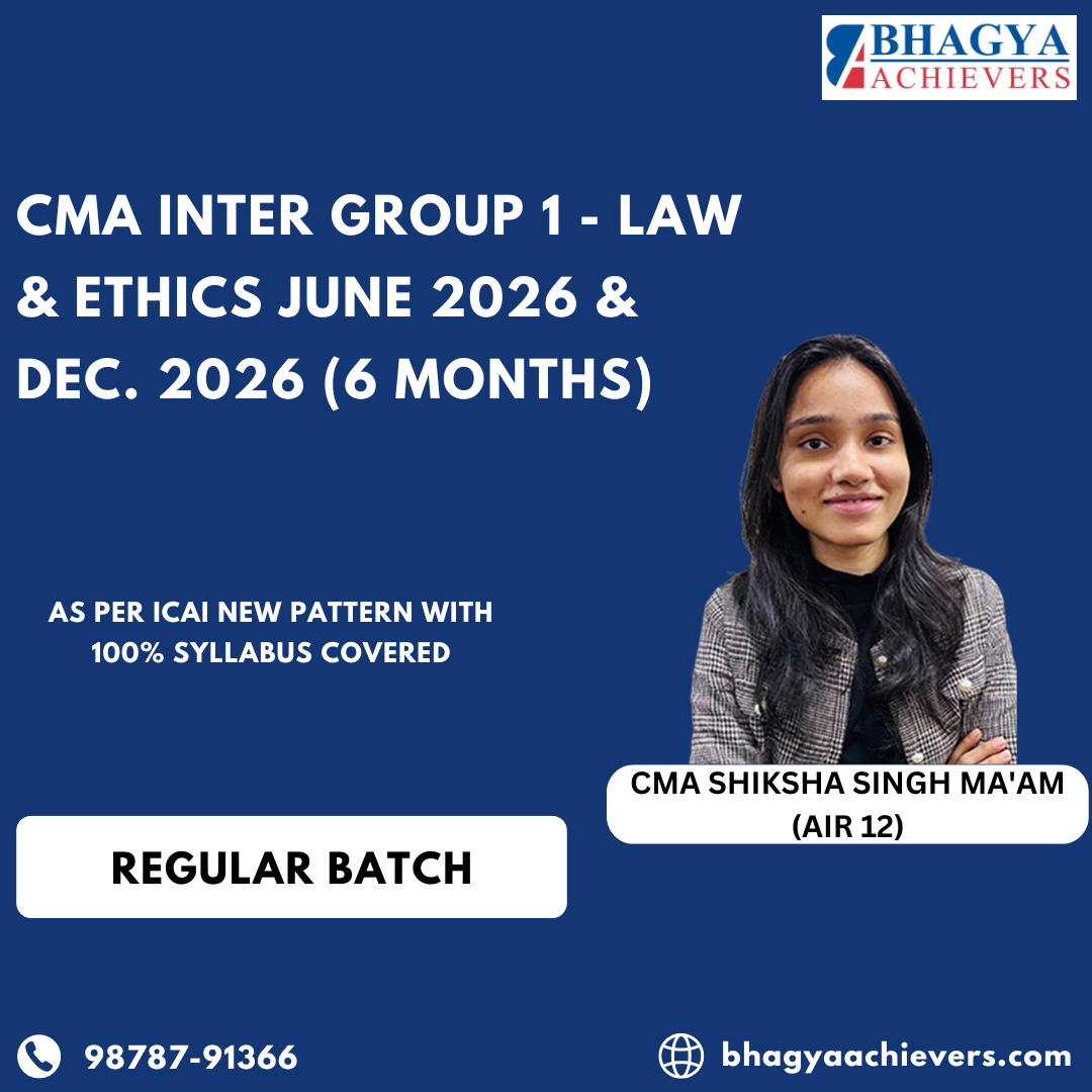 CMA Inter Group 1 - Law & Ethics June 2026 & Dec. 2026 (6 Months)