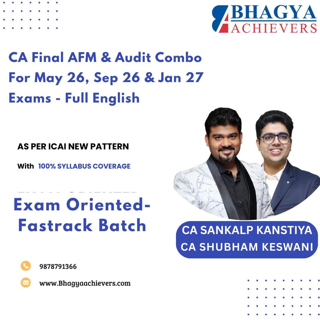 CA Final AFM & Audit Combo For May 26, Sep 26 & Jan 27 Exams - Full English
