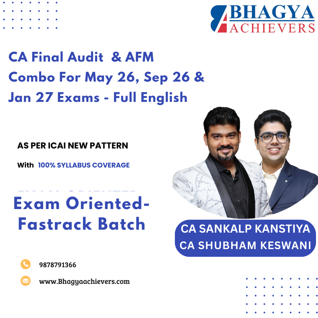 CA Final Audit & AFM Combo For May 26, Sep 26 & Jan 27 Exams - Full English