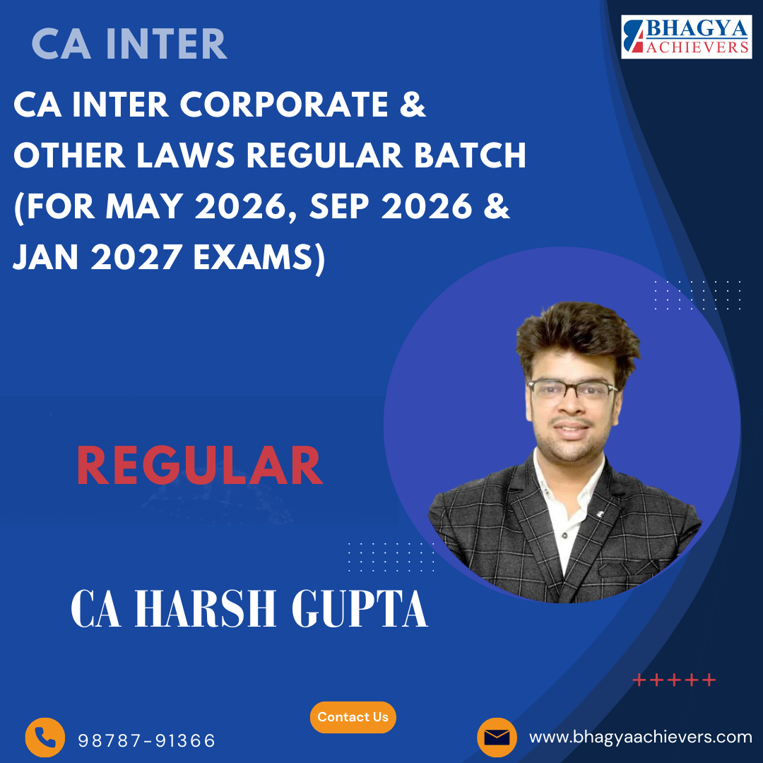 CA Inter Corporate & Other Laws Regular Batch (For May 2026, Sep 2026 & Jan 2027 Exams)
