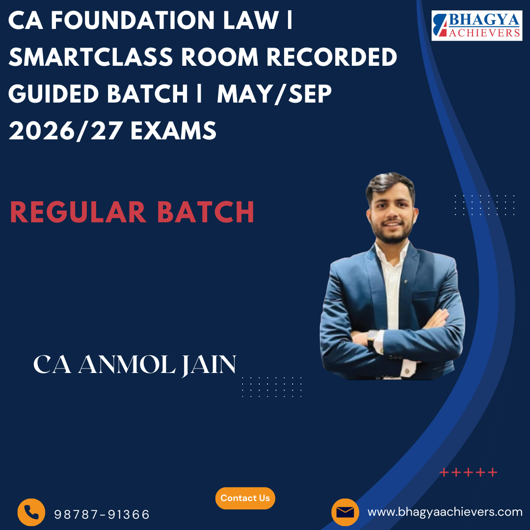 CA Foundation LAW | Regular In Depth | Smartclass Room Recorded Guided Batch | By Amol Sir | May/Sep 2026/27 Exams