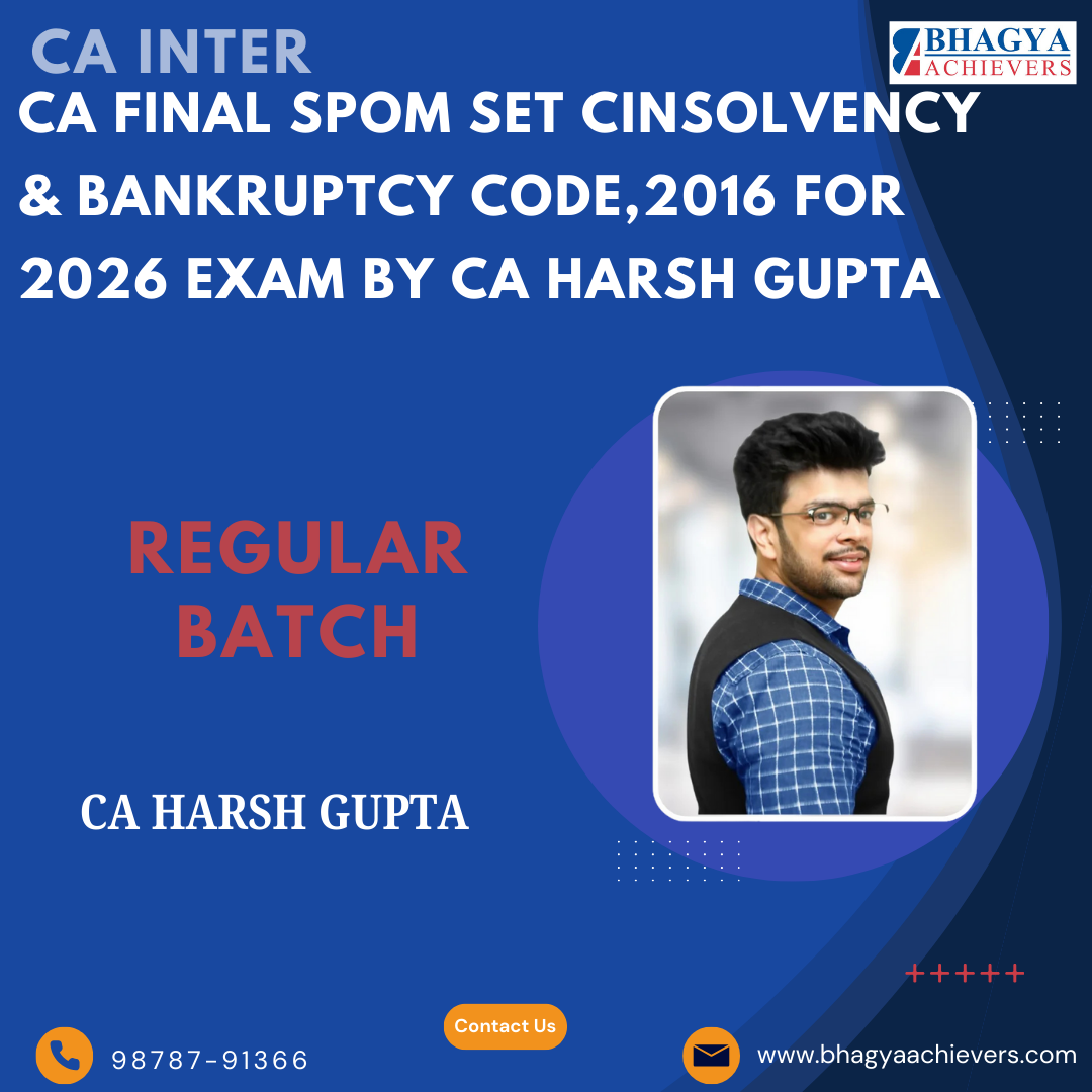 CA Final SPOM Set C Insolvency & Bankruptcy Code,2016 for 2026 exam by CA Harsh Gupta