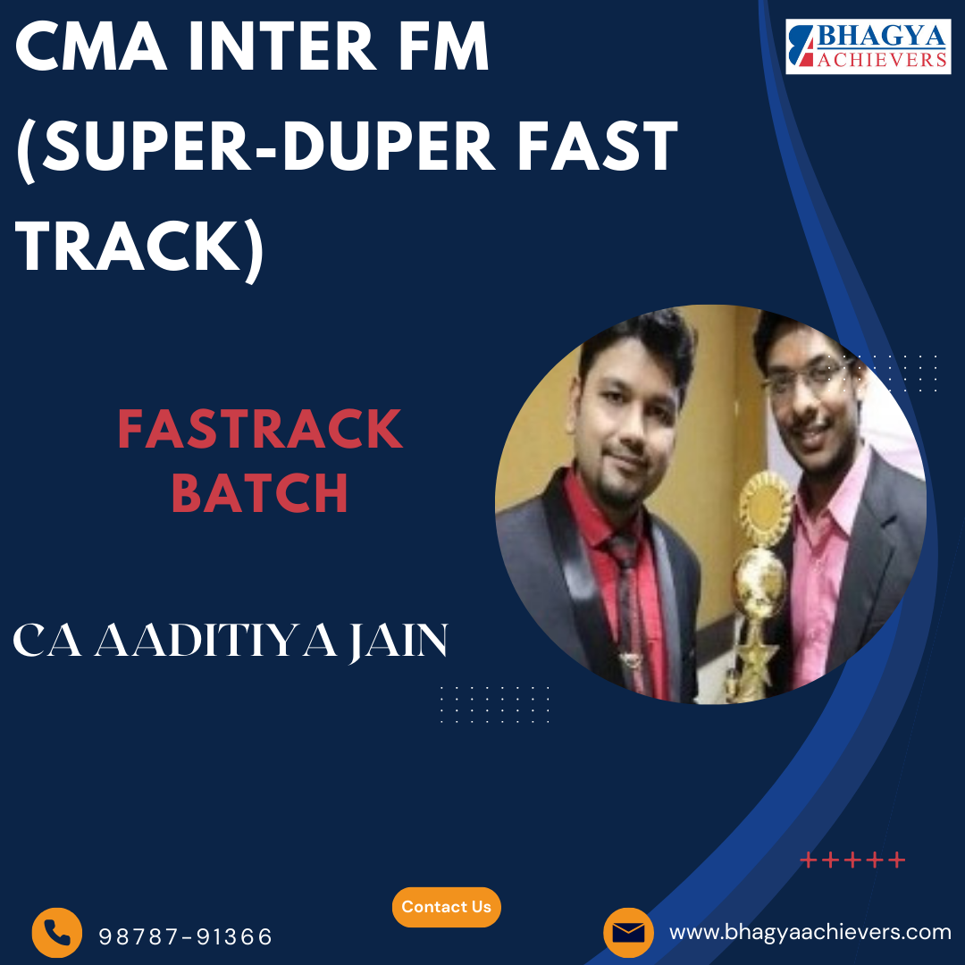 CMA INTER FM (Instant Success) By CA Aaditya Jain in Hindi-English