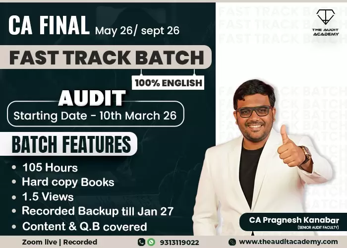 CA Final Audit Fast Track 100% English Zoom live+Rec