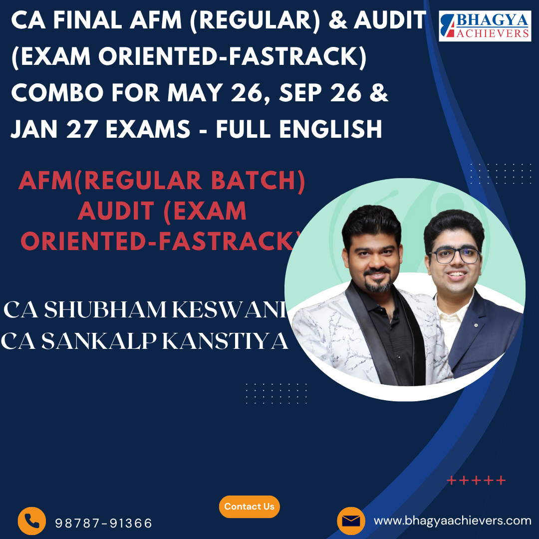 CA Final AFM (Regular) & Audit (Exam Oriented-Fastrack) Combo For May 26, Sep 26 & Jan 27 Exams - Full English.