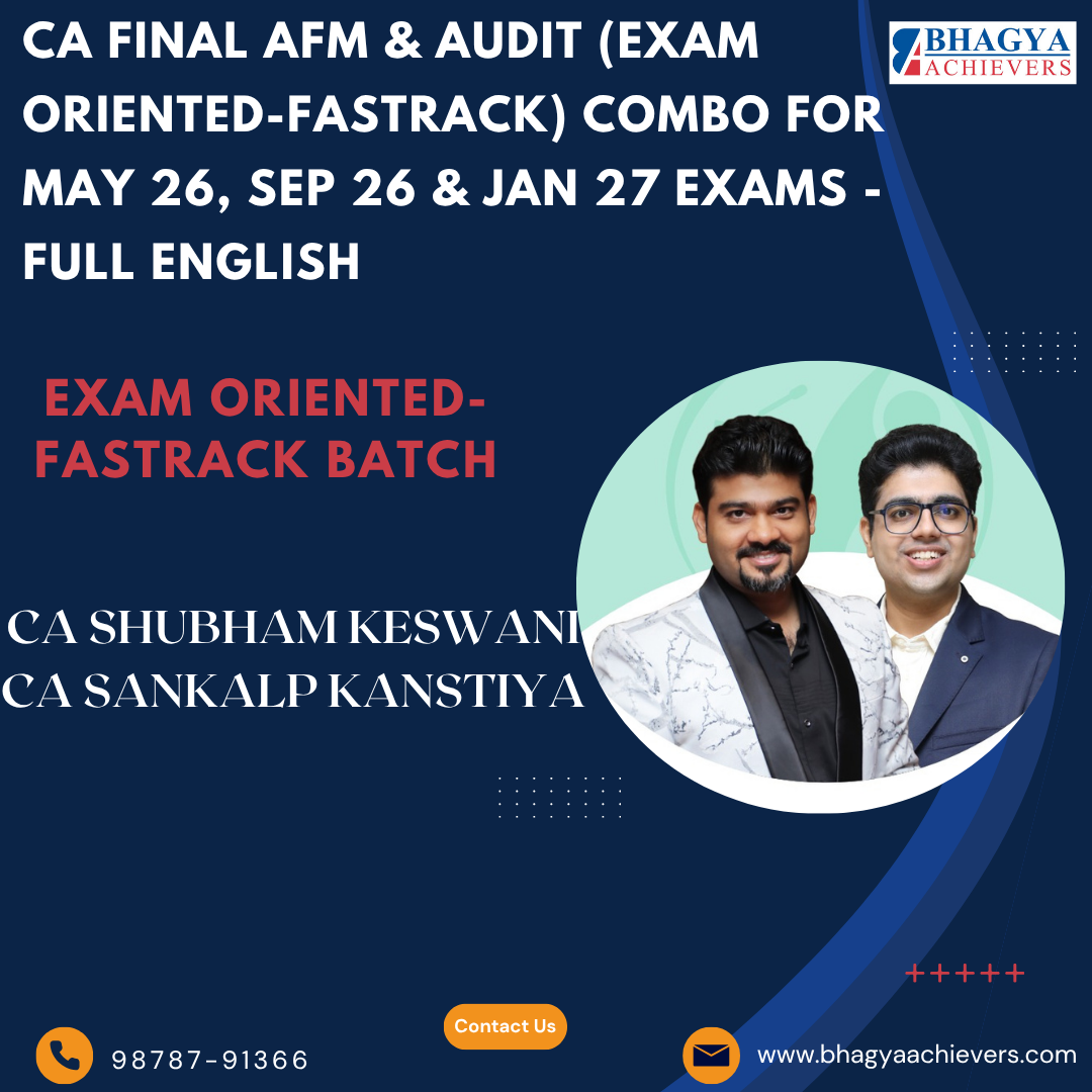 CA Final AFM & Audit (Exam Oriented-Fastrack) Combo For May 26, Sep 26 & Jan 27 Exams - Full English.