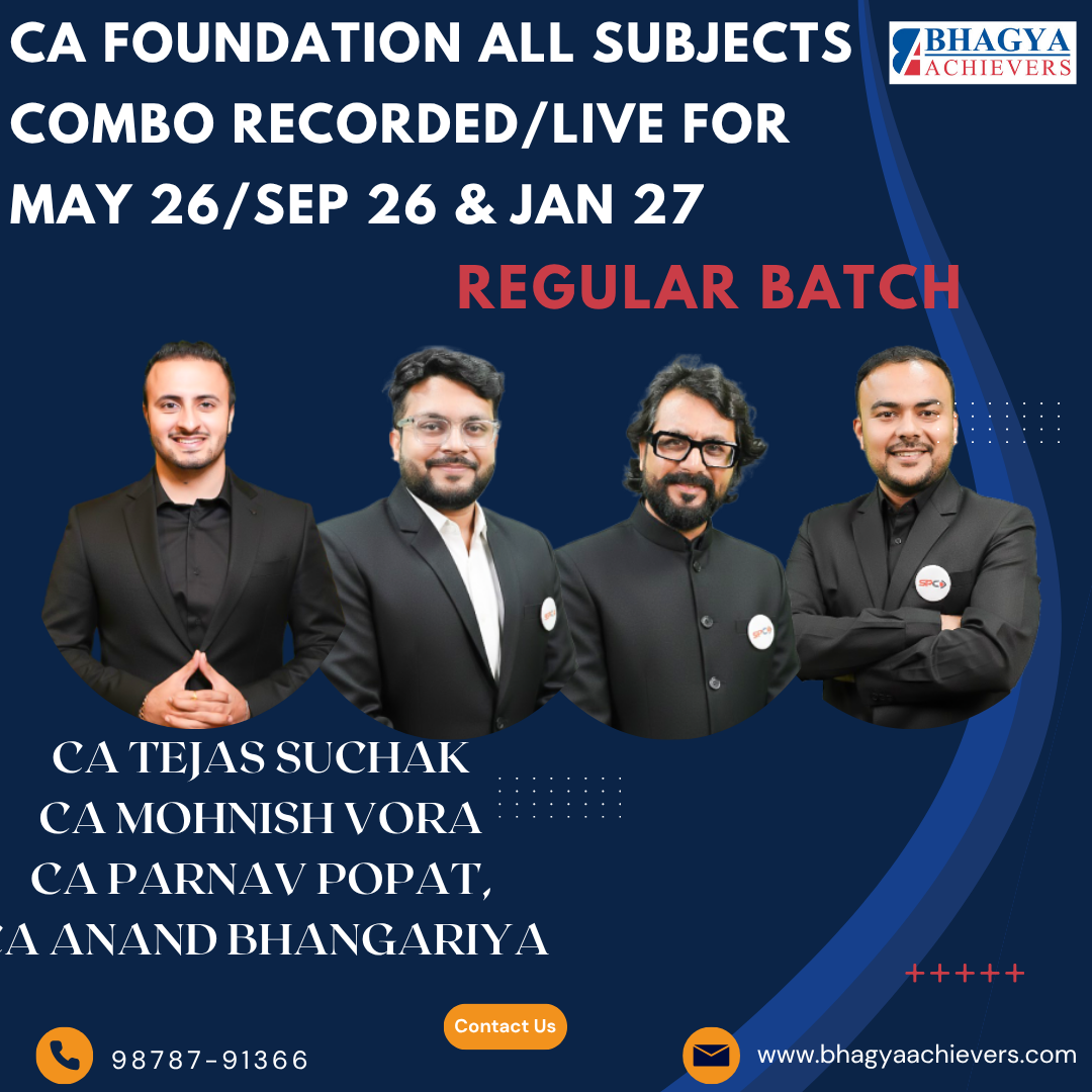CA Foundation All Subjects Combo Recorded/Live for May 26/Sep 26 & Jan 27..