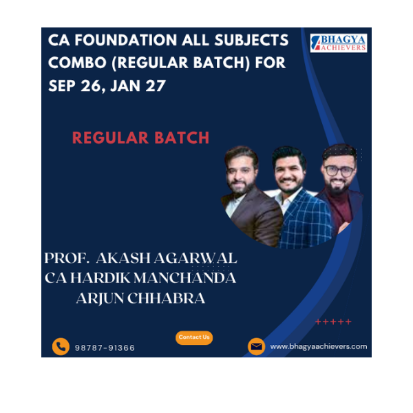 CA Foundation All Subjects Combo (Regular Batch) For Sep 26, Jan 27