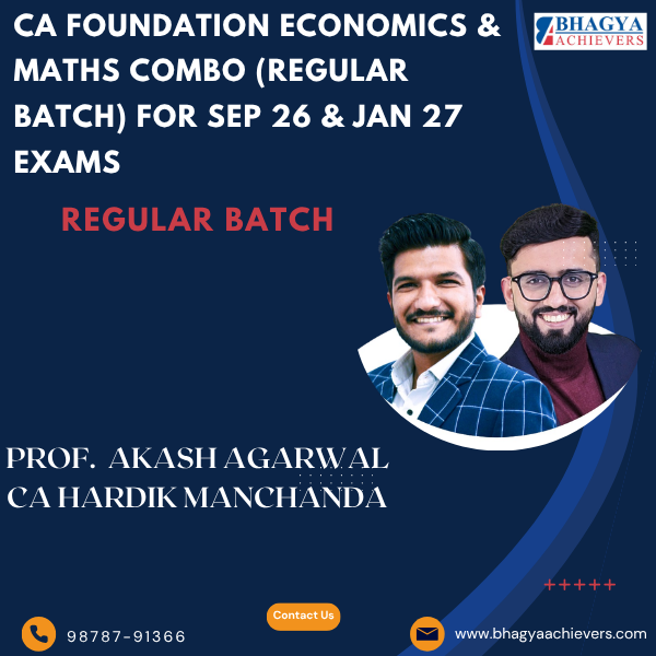 CA Foundation Economics & Maths Combo (QA Regular Batch) for Sep 26 & Jan 27..