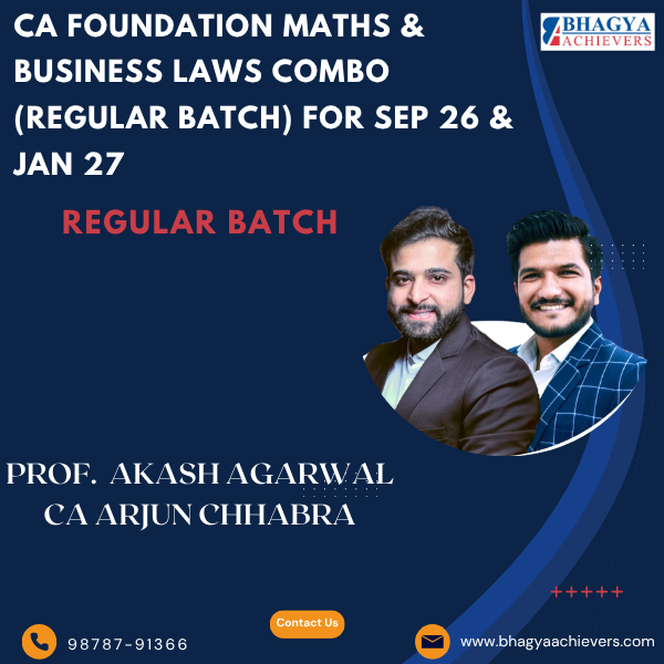 CA Foundation Maths & Business Laws Combo (Regular Batch) For Sep 26 & Jan 27