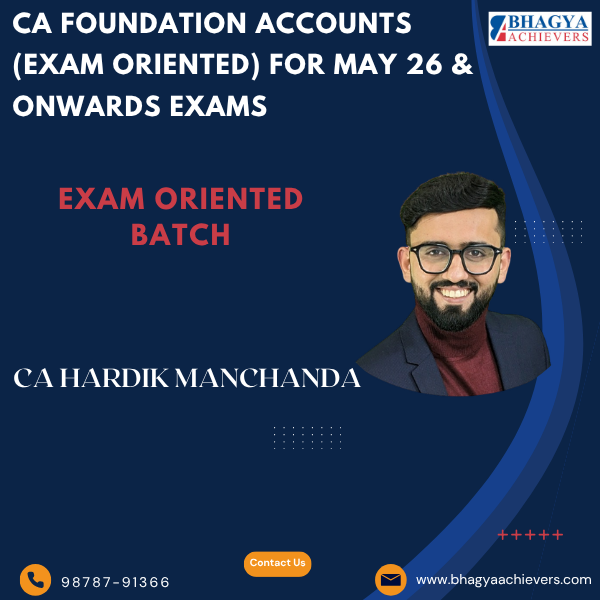 CA Foundation Accounts (Exam Oriented) For May 26 & onwards Exams