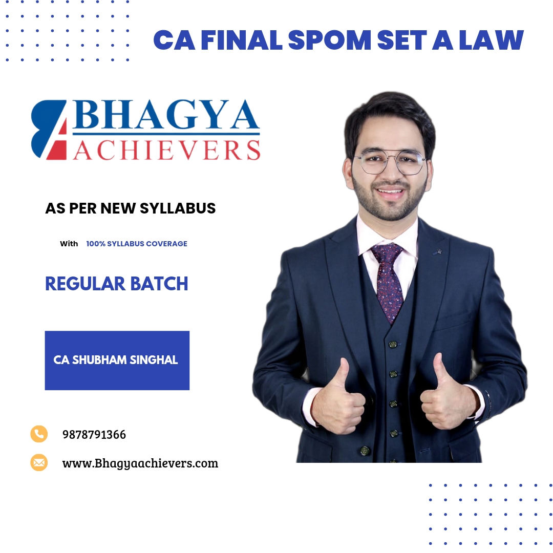 CA Final Law SPOM Exam Oriented EO | Recorded Guided Batch | By CA Shubham Singhal